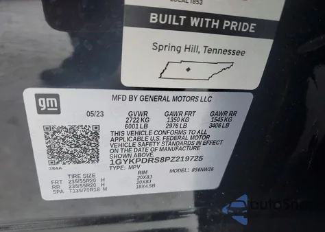 2023 Cadillac Xt6 Premium Luxury from USA, damaged, VIN 1GYKPDRS8PZ219725